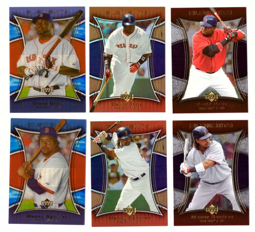 2007 Upper Deck Elements - BOSTON RED SOX David Ortiz & Manny Ramirez 3 Card