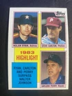 1984 Topps Baseball Nolan Ryan/Steve Carlton/Gaylord Perry Highlight Card #4