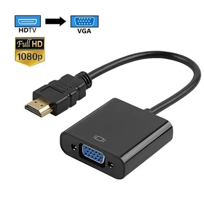 Adattatore Splitter VGA A HDMI EOJDDPA Con Doppia Uscita E Audio Analogico 2.1, Supporto 1080p A 60Hz, Plug And Play, Materiale ABS, Per Monitor E Proiettori