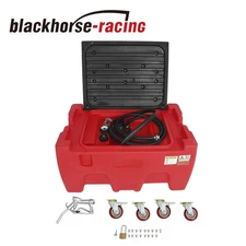 12V Portable Gasoline Diesel Fuel Tank with Pump & Manual Nozzle 3.7GPM 40Gallon