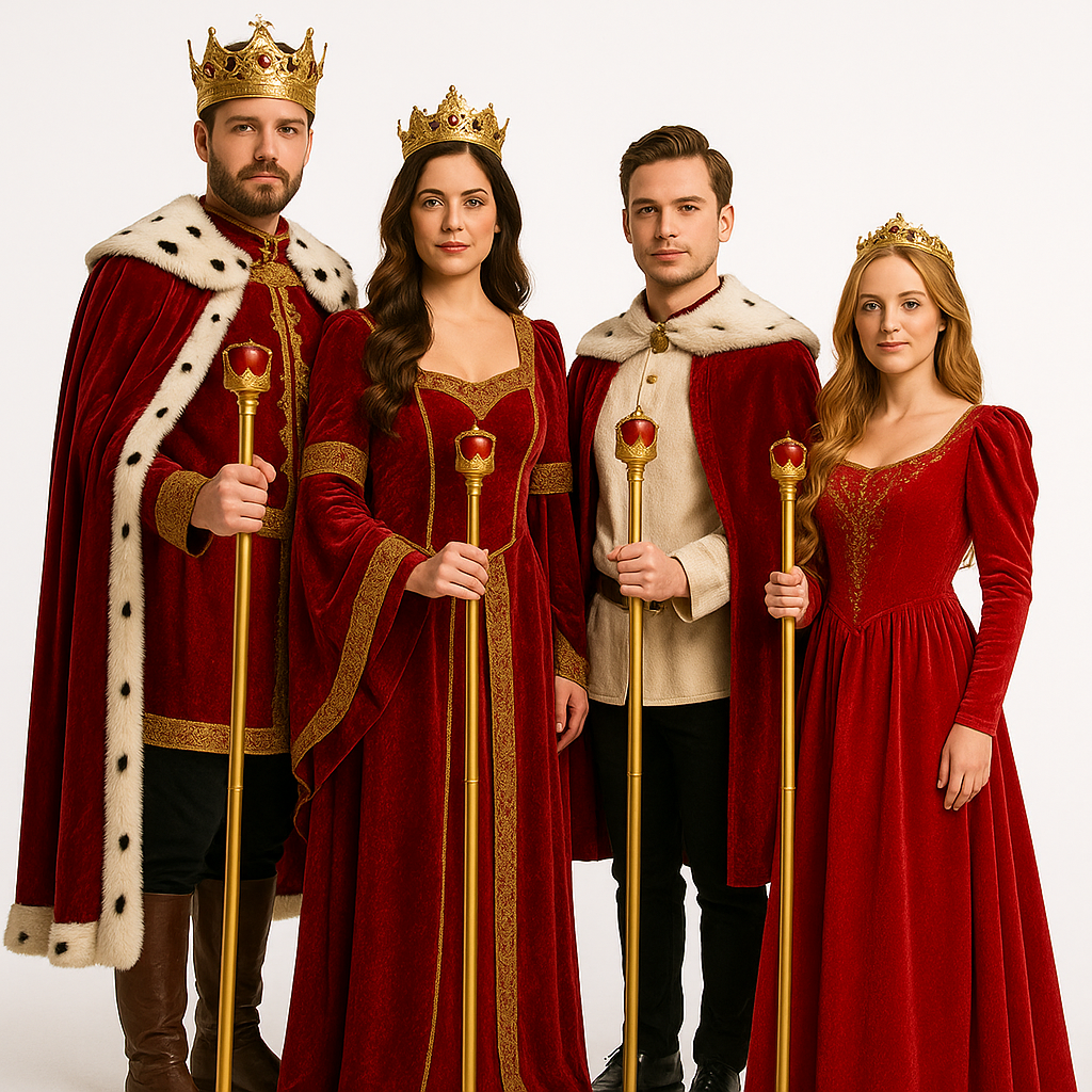 Jorzer Sceptre Royal Rouge Et Or – Accessoire Cosplay 48 Cm Pour Halloween, Fêtes Et Déguisements Rois Et Reines