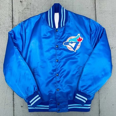 Men s Vintage Toronto Blue Jays Satin Baseball Jacket Spellout Bomber Jacket
