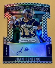 Juan Centeno SIGNED 2015 Panini Prizm Fresh Faces #12 Black & White Auto RC Mets