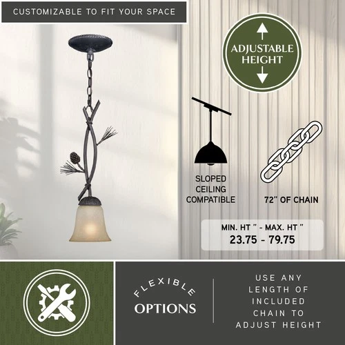 Vaxcel Lighting P0201 Sierra 6"W 1 Light Mini Pendant - MultiColor - Picture 7 of 9