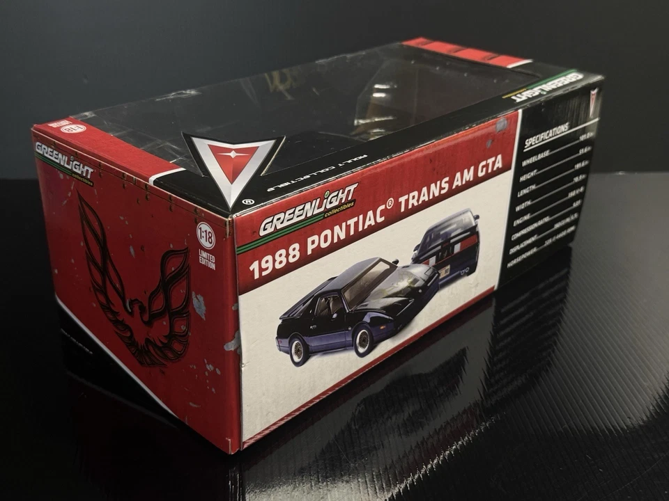 1988 Pontiac Trans Am GTA 1/18 Greenlight Black Firebird 2011 Release HTF - Image 4 of 4