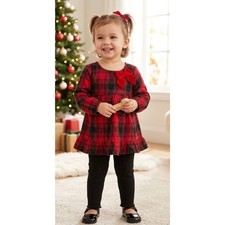 New Rare Editions Ruffled Plaid Top Legging Set Toddler Girls Size 24 Months 2T