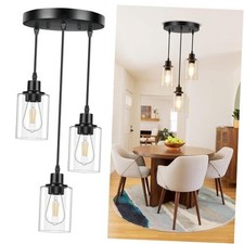 3-Light Pendant Light Fixtures, Black Pendant Lights Kitchen Island, 3-Lights