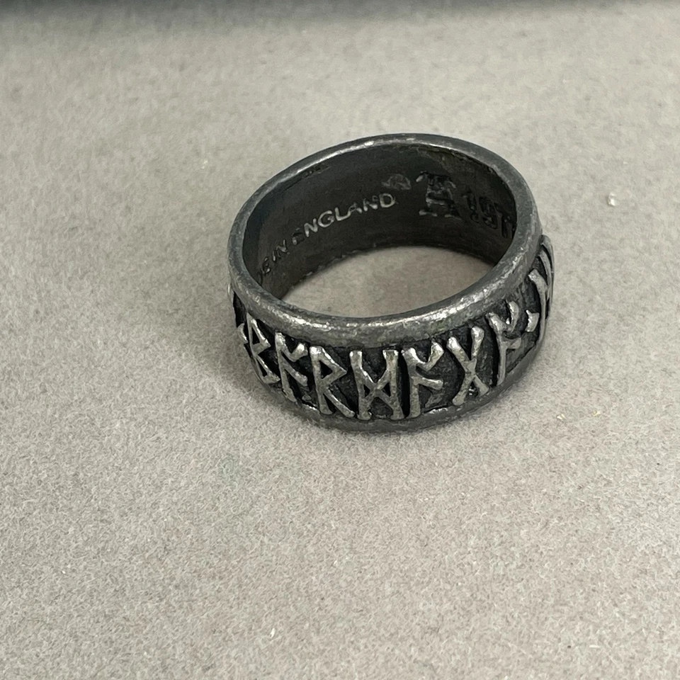 Anillo Alchemy 2011 talla W 1/2 peltre runa banda nórdica gótico grueso tono plata Foto 4 de 4
