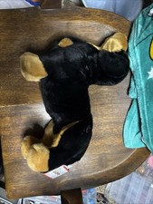 Douglas Cuddle Toys Spats Black Tan Dachshund Weiner Dog Plush Realistic NOS