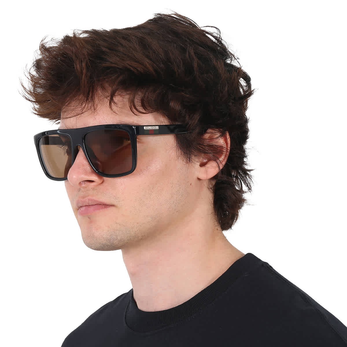Gucci Brown Browline Men's Sunglasses GG0748S 002 59 GG0748S 002 59