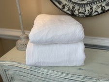 Pottery Barn Airy Cotton QUEEN Sheet Set White PRE-OWNED