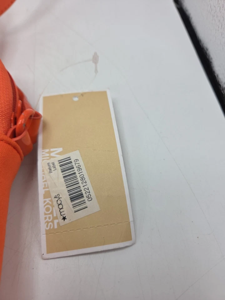 Michael Kors Embossed Soft Neoprene iPad Tablet Crossbody Bag Tangerine Orange  - Image 3 of 4