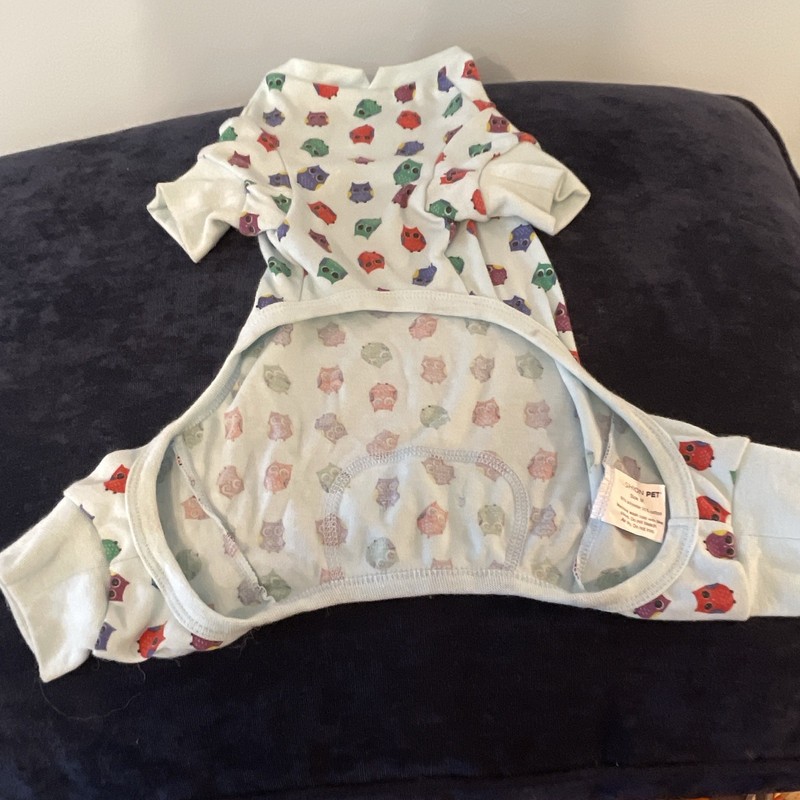 Fashion Pet Dog Shirt/T-Shirt Size M White Multicolor Owl Print Machine Washable