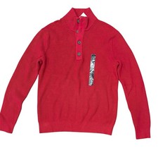 NWT Banana Republic Men's Red Cotton Mock-Neck Pullover Sweater Size M Medium