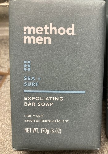 1)METHOD MENS SEA & SURF EXFOLIATING BAR SOAP 6 OZ BARS PLANT BASED DISCONTINUED - Picture 2 of 3