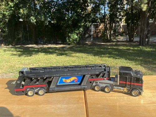 Vintage 1986 Hot Wheels Semi Tractor Trailer Truck Car Hauler Carrier Cargo