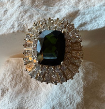 Chrome Diopside Diamond Halo Ring 14K Gold 3....