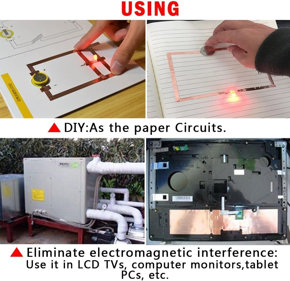 4PCS Copper Tape with Dual Side Conductive Copper Foil Tape Strong 1/4inch.