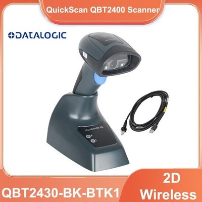 Datalogic QuickScan QBT2430-BK-BTK1 Bluetooth 2D Barcode Scanner USB Kit w Base