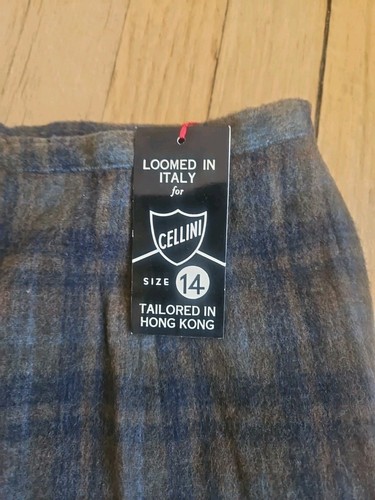 Pantalones de cigarrillo de lana a cuadros vintage años 50 60 nuevos stock antiguo hechos en Italia a medida - Imagen 4 de 6