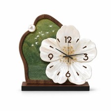Blumenuhr Tischdekouhr mit Sockel Analog f&uuml;r B&uuml;ro