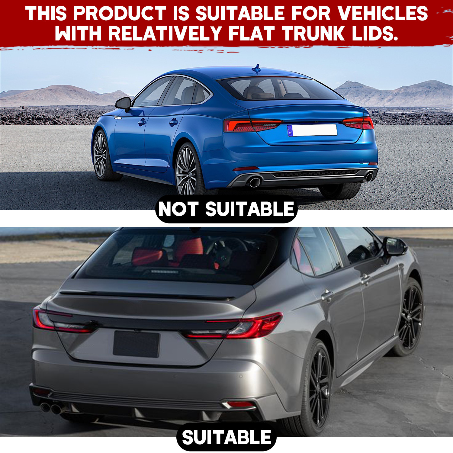 Glossy Black 52" Rear Spoiler Wing Truck GT-Style For Maserati GranTurismo