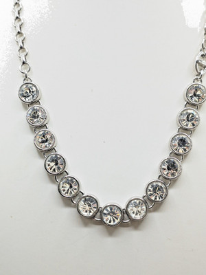 Lia Sophia Silver Tone Crystal Rhinestone Necklace