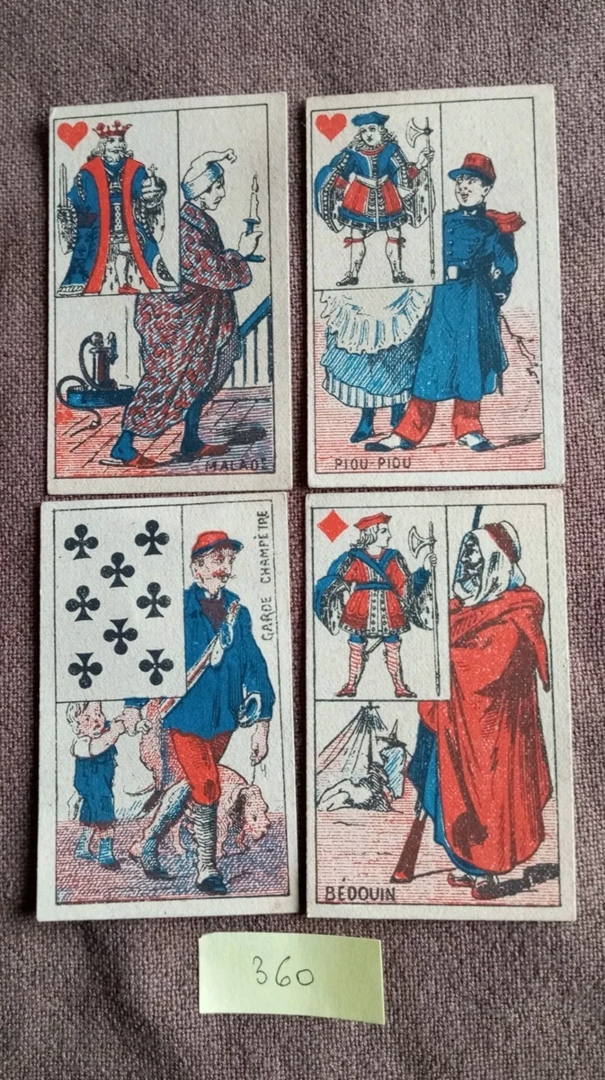 Jeu De 32 Cartes Ancien Fin XIXe, Beaux Graphismes, Prénoms Historiques, Collection