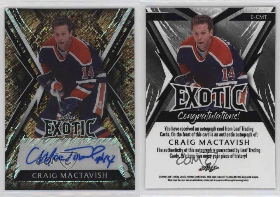 2024 Leaf Metal Legends Exotic Snake Diagonal Shimmer 1/8 Craig MacTavish Auto - Image 3 of 3