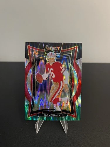 2024 Panini Select - Concourse Joe Montana #70 Black &amp; Green Shock Prizm