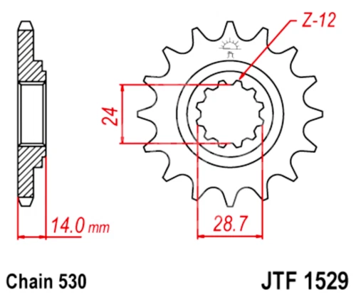 Kit de piñones y cadena de transmisión 530 JT para Kawasaki ZRX1200 2001-2006 Foto 4 de 4