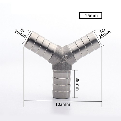 6mm-25mm Edelstahl Schlauchtülle Fittings Y-Stück Schlauchnippel Adapter konisch - Bild 14 von 14