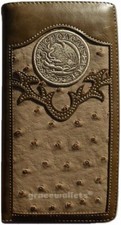 MICHOACAN Men Wallet Western Bifold Check Book W071-5 Beige