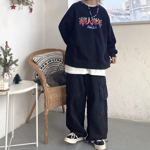 Baggy Cargohose für Herren Vintage lose Freizeit Streetwear Hip Hop Cargohose - Bild 11 von 18