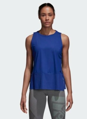 Adidas Damen Top Tech Tank Neu Mysterious Ink UK Größe Small