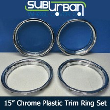 15 Chrome Abs Plastic Trim Rings 1 34 Depth Beauty Rings 1515p By Cci Set4