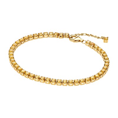 PANDORA Schmuck Tennisarmband für Damen Goldfarben Gelb 561469C03
