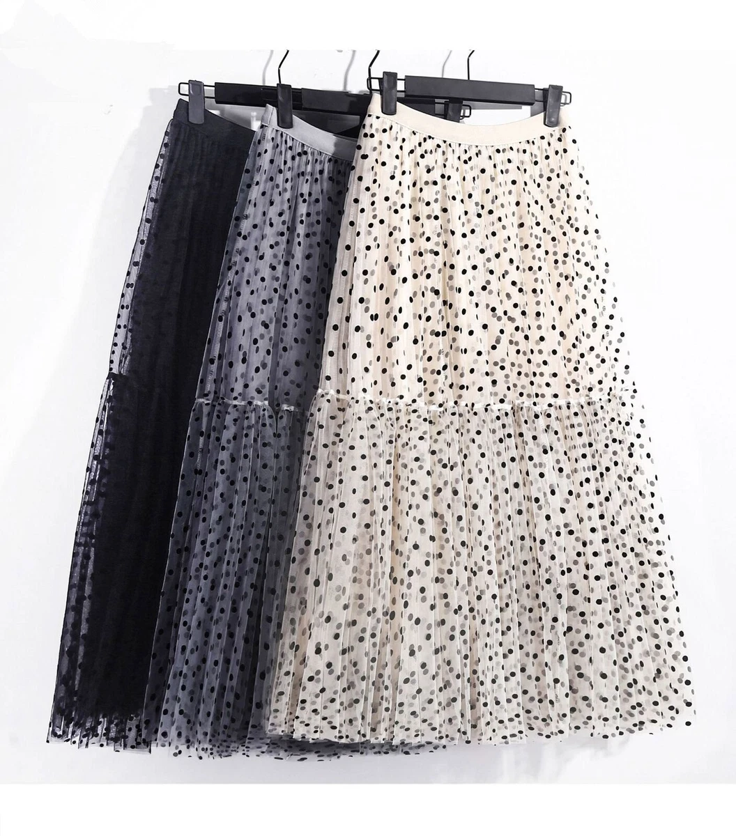 Women's dot tulle skirt cheap
