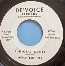 Acklin Brothers Junior's Angle and I Want My Baby Back Promo 45 rpm Playgraded Acklin Brothers Junior's Angle and I Want My Baby Back Promo 45 rpm Playgraded