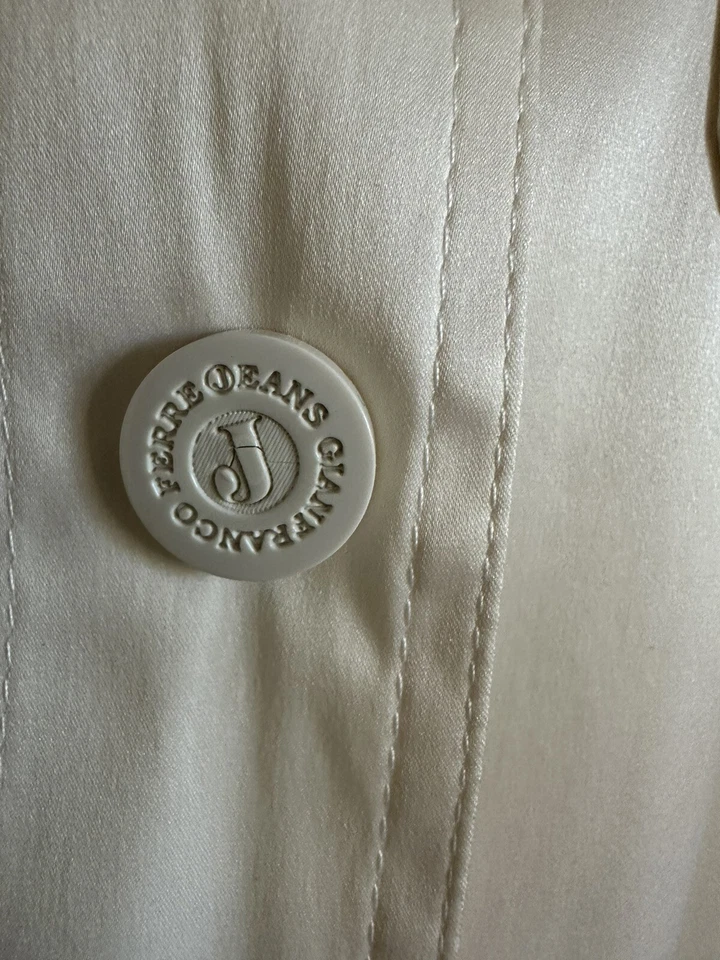 Chaqueta De Colección GIANFRANCO FERRE Marfil Mezcla Seda Para Mujer Talla Pequeña Foto 3 de 4