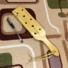 Spanking Knout Paddle Whip Flogger Bamboo Handle For Couples Crop with Hole