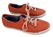 KEDS Celeb Prep Orange Canvas Lace Up Low Top Sneakers SIZE 8.5 Tennis Shoes