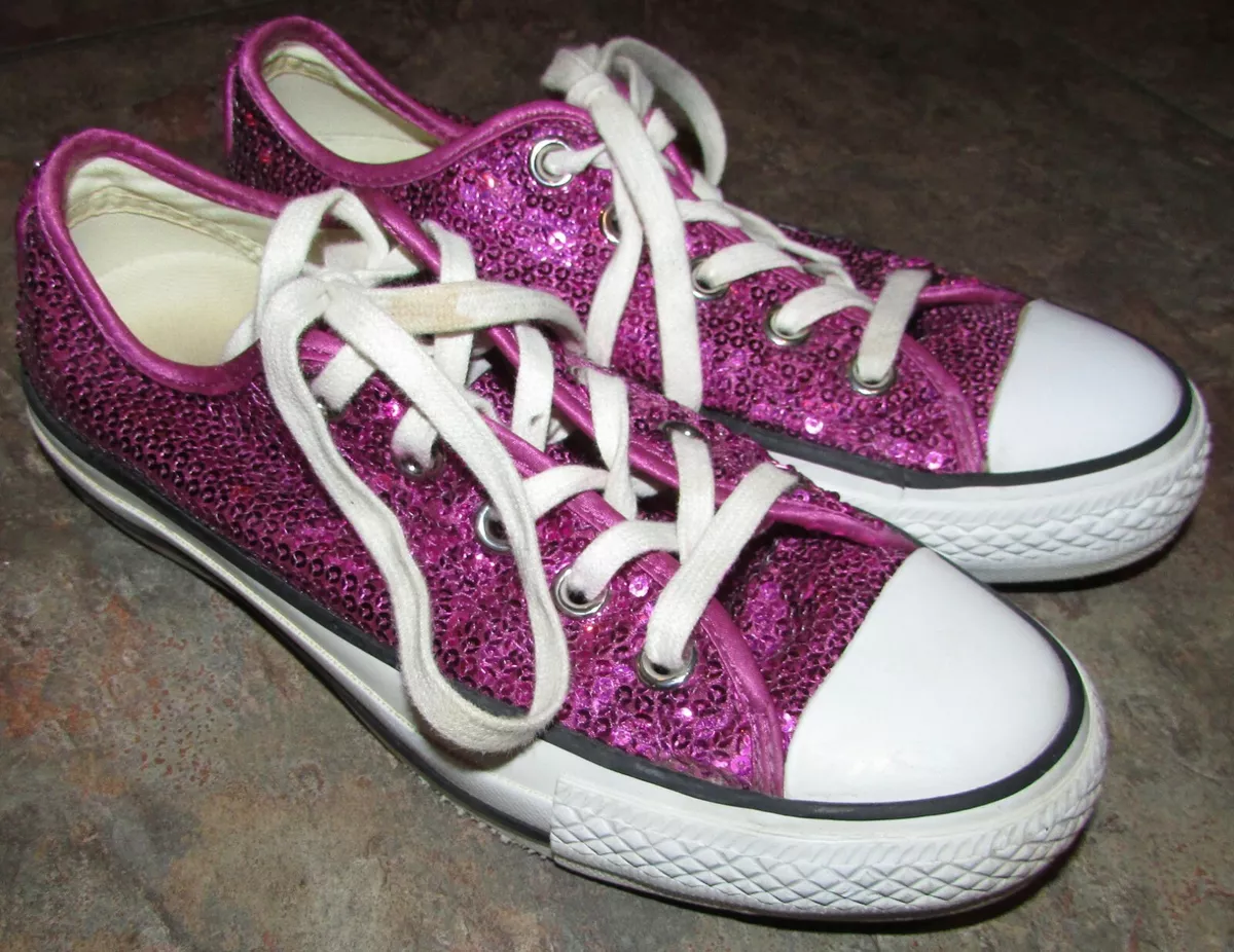 Converse red sequin sneakers top