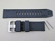 Genuine Luminox Recon 8830 black rubber watch band 24mm lug silver tone buckle
