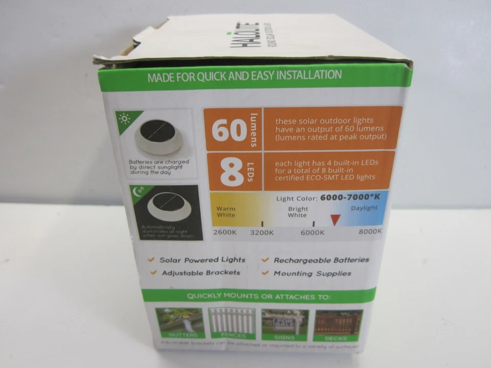 HALOLITE Touch Of ECO Solar Powered Round White (Brand New) - Image 4 of 4