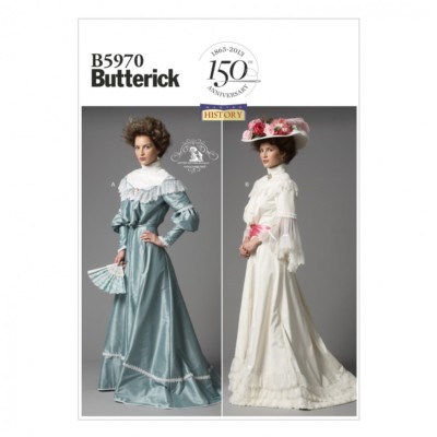 Butterick Damen Schnittmuster 5970 Historisches Kostüm Top & Rock (Po...