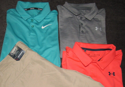 UNDER ARMOUR NIKE CHAPS Golf Lot Boys Sz XL 18 Shorts Polo Shirts New Perfect