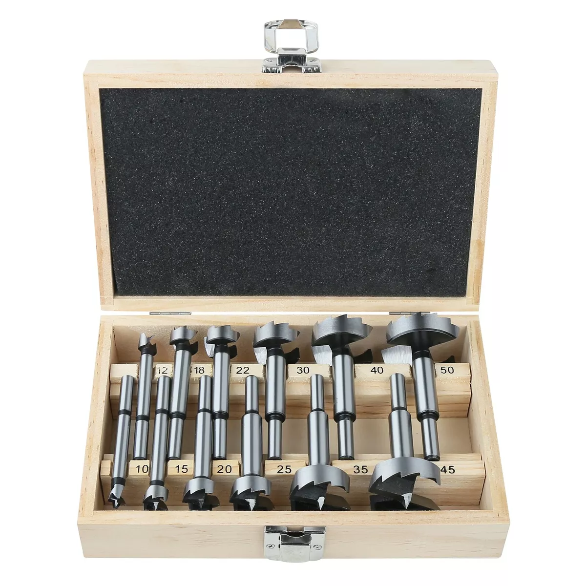 12PCS 10 50mm Forstner Bit Set Boring Hole Woodworking Drill Bit