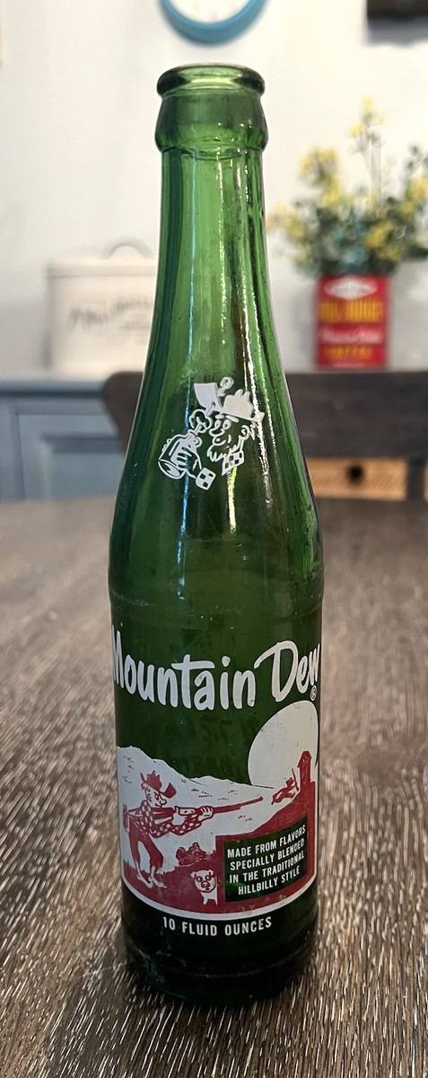 Vintage MOUNTAIN DEW 10oz Green Glass ACL Soda Pop Bottle | eBay