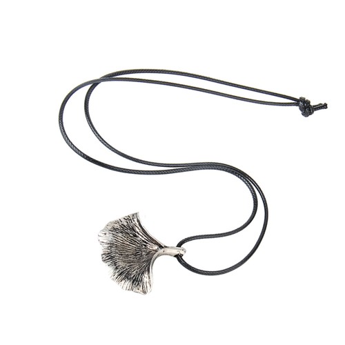 1Stück Elegante Ginkgo Biloba Halskette Silber für Frauen Ethnischer Stil - Bild 4 von 12